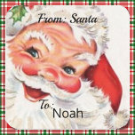 From SANTA CLAUS CUSTOM Kid's NAME Gift Wrap Square Sticker<br><div class="desc">Add your child's name to these custom stickers (set of 20)</div>