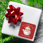 From Santa Claus Custom Red Kids Christmas Gift Square Sticker<br><div class="desc">Customize these nostalgic Santa Claus gift labels with your own personalized text with your kids name in white script. This beautiful old fashioned drawing of Santa's red hat and white beard are the perfect holiday stickers for your children's presents under the tree on Christmas day.</div>