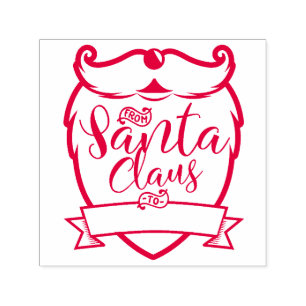 From Santa Claus   Fun Santa Beard Brush Script Self-inking Stamp