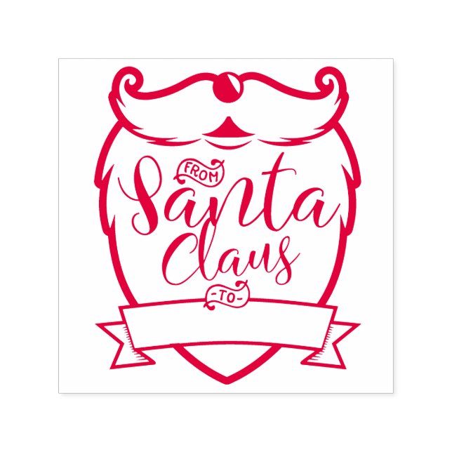 From Santa Claus | Fun Santa Beard Brush Script Self-inking Stamp (Design)