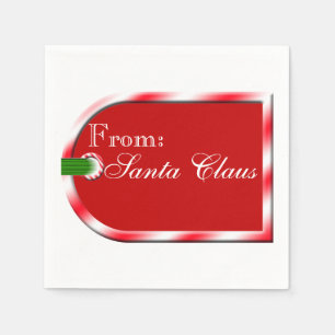 From Santa Claus Gift Tag Design Napkin
