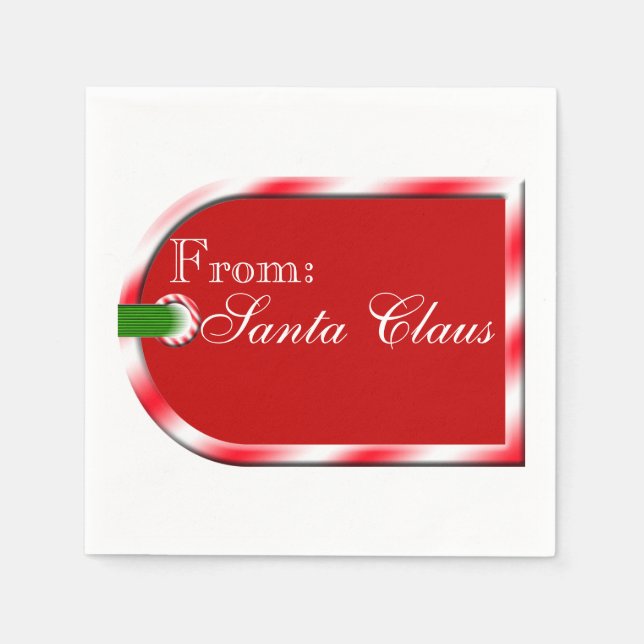 From Santa Claus Gift Tag Design Napkin (Front)