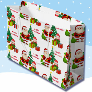 From Santa Claus Personalize Name Elf Large Gift Bag