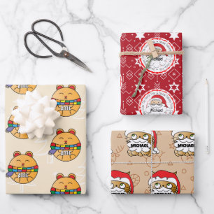 From Santa Cute Cat Funny Hamster Wrapping Paper