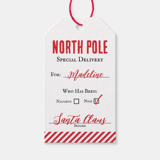 From Santa Gift Tag for Kids Editable (Front)