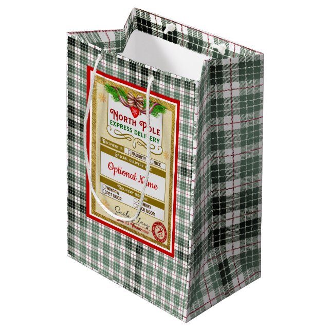 From Santa North Pole Express Naughty or Nice Medium Gift Bag (Front Angled)