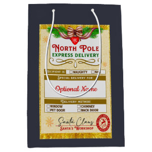 From Santa North Pole Express Naughty or Nice Medium Gift Bag