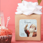 From Santa to Child Gift Christmas  Square Sticker<br><div class="desc">This design may be personalized in the area provided by changing the photo and/or text. Or it can be customized by clicking Personalize this Template and then choosing the click to customize further option and delete or change the colour of the background, add text, change the text colour or style,...</div>
