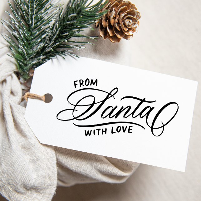 From Santa With Love Calligraphy Script Holiday Rubber Stamp (Creator Uploaded)