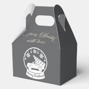From Santa With Love Snow Globe Christmas Truck Favor Box