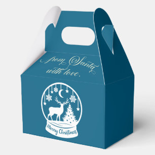From Santa With Love Snow Globe Deer Favor Box