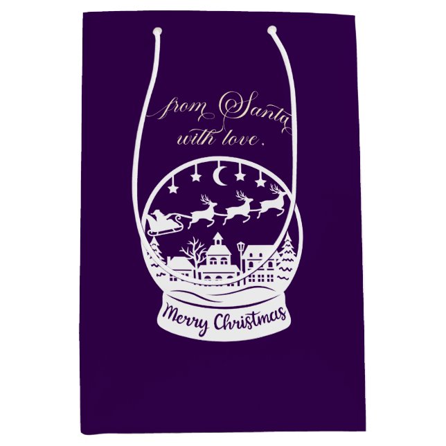 From Santa With Love Snow Globe Santa Medium Gift Bag (Front)