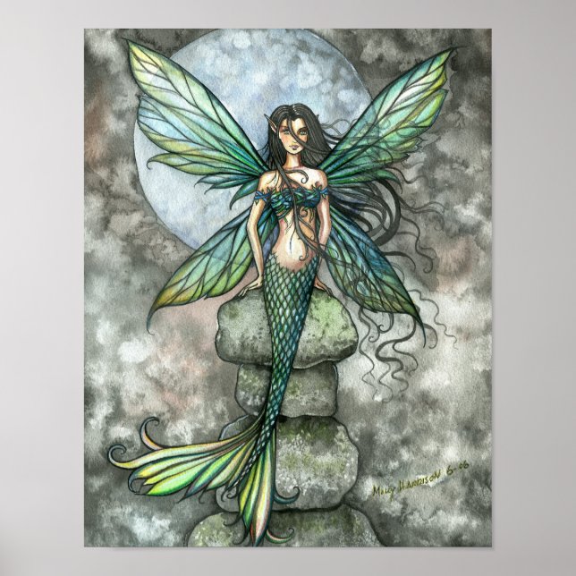 From Sea to Sky Mermaid Fairy Art Poster Print (Front)