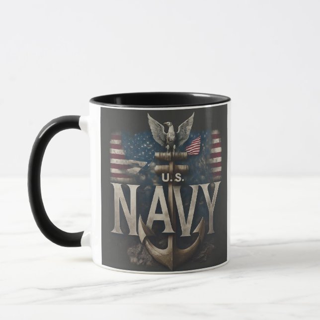 From Shore to Sea: The U.S. Navy's Unwavering Mug (Left)