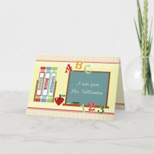 From Teacher Personalized ChalkBoard NoteCard