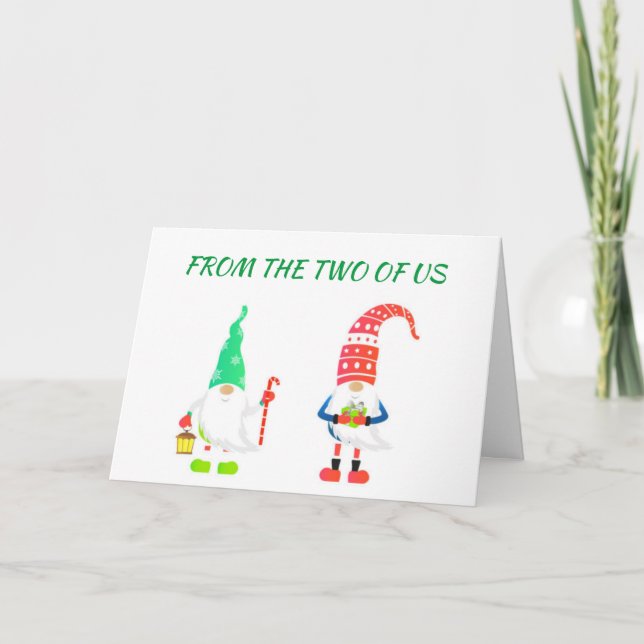 FROM THE 2 OF US=WISHES OF JOY HOLIDAY CARD (Front)