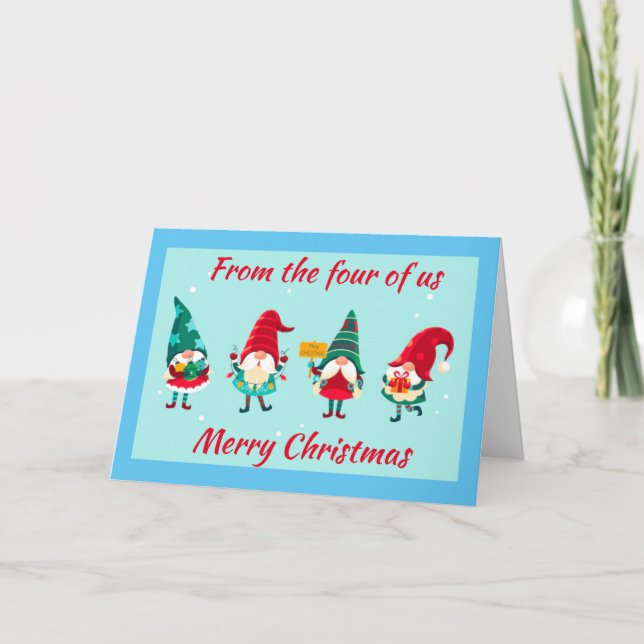 FROM THE "4" OF US=WISHES OF JOY HOLIDAY CARD (Front)