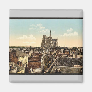 From the belfrey, Amiens, France vintage Photochro Magnet