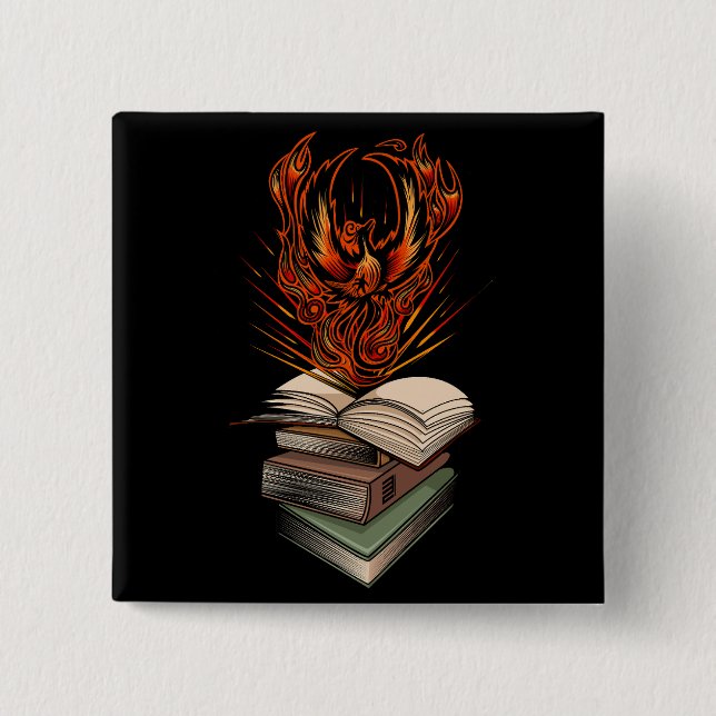 From The Books 2 Inch Square Button (Front)