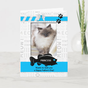 from the Cat Fun Father's Day Blue Pet Photo Card