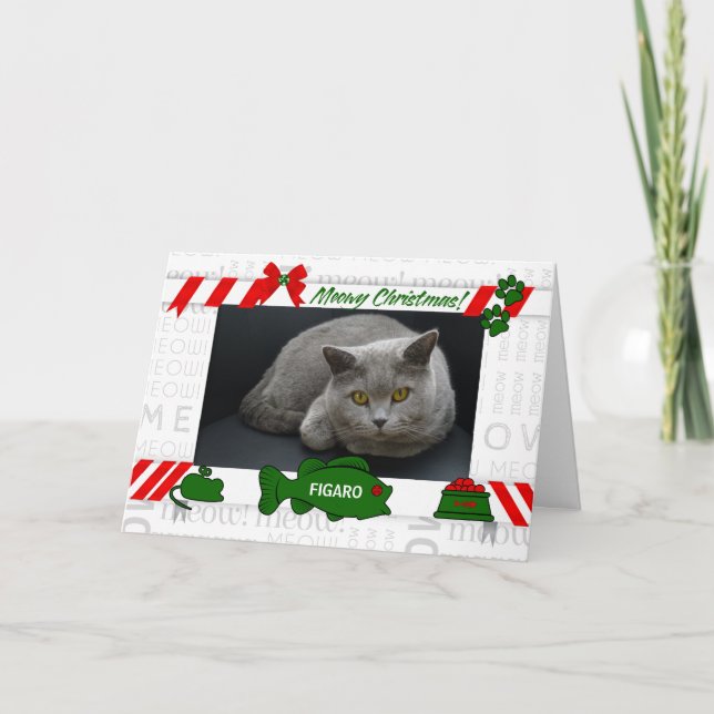 from the Cat Meowy Christmas Horizontal Photo Holiday Card (Front)