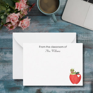 From the Classroom of Teacher Fun Red Apple Custom Card