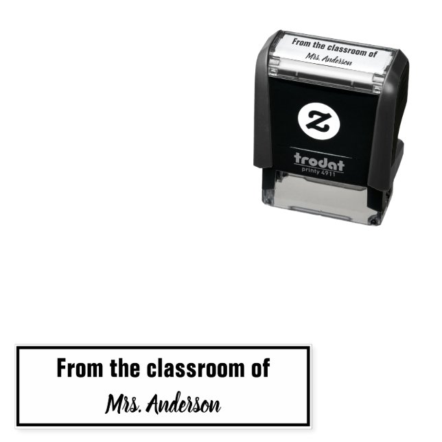 From the Classroom of Teacher's Name with Border Self-inking Stamp (In Situ)