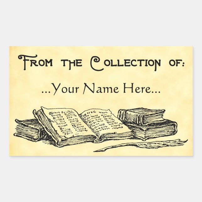 From the Collection of Old Books Quill Bookplate Sticker (Front)