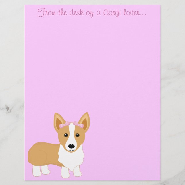From the desk of a Corgi lover... Stationery (Front)