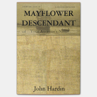From the Desk of a Mayflower Descendant Post-it Notes
