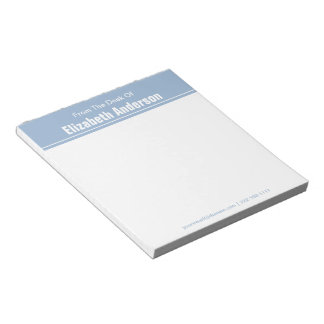 From the Desk of Baby Blue and White Notepad