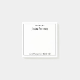 From the Desk of Black and White Minimalist  Post-it Notes