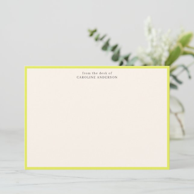 From the Desk Of Chartreuse Personalized Name Gift Card (Standing Front)