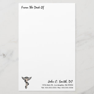 "From The Desk Of" Chiropractic Stationery