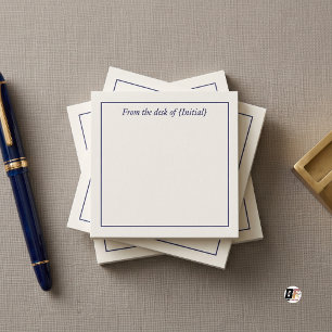 From the desk of Classic Monogram Blue White Post-it Notes