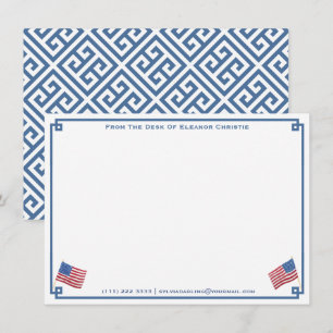 From The Desk Of   Classic USA Flag Personalized N Card