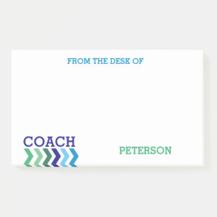 From The Desk Of Coach Masculine Chevron Simple Post-it Notes
