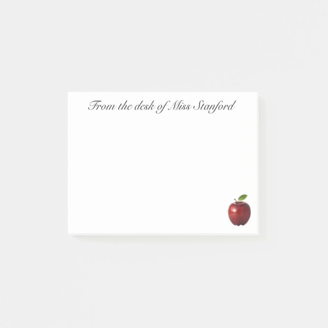 From the Desk of -customizable teacher sticky note (Front)