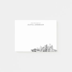 From the Desk of Detroit Skyline Personalized Post-it Notes
