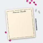 From The Desk Of Elegant Minimalist Cream Notepad<br><div class="desc">Upgrade your desk with our From The Desk Of Elegant Minimalist Cream Notepad! Designed with simplicity in mind,  this notepad is both functional and chic. Personalized with your name,  it adds a personal touch to your workspace.</div>