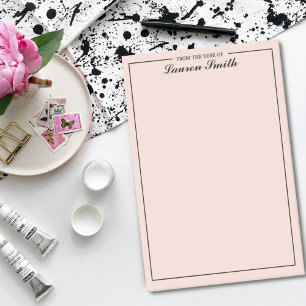 From The Desk Of Elegant Minimalist Plush Pink Post-it Notes