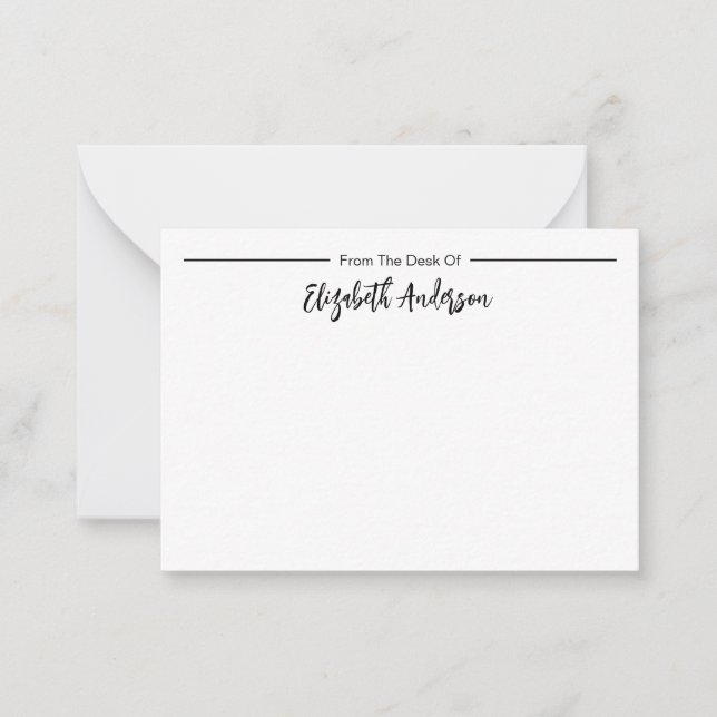 From the Desk of Elegant Script Name Card (Front)
