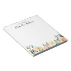 From The Desk Of Modern Coral Watercolor Flowers