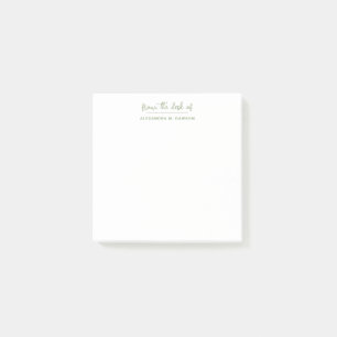 From The Desk Of Modern Minimalist Sage Green Post-it Notes