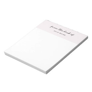 From The Desk of Monogram Script Pearl Colour Bloc Notepad