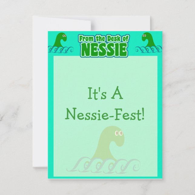 From the desk of Nessie! Note Card (Front)