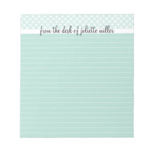 From the Desk Of Personalized Lined Notepad, Aqua Notepad