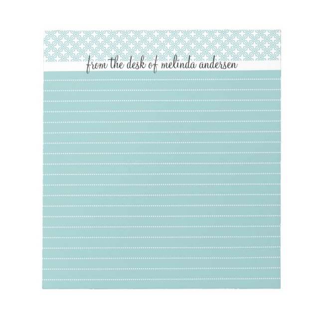 From the Desk Of Personalized Lined Notepad, Blue Notepad (Front)