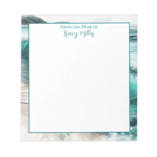 From the Desk of | Personalized Ocean Waves  Notepad
