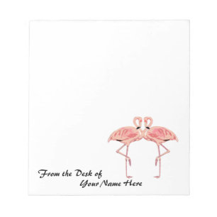 From the Desk of Personalized Pink Flamingos Notepad